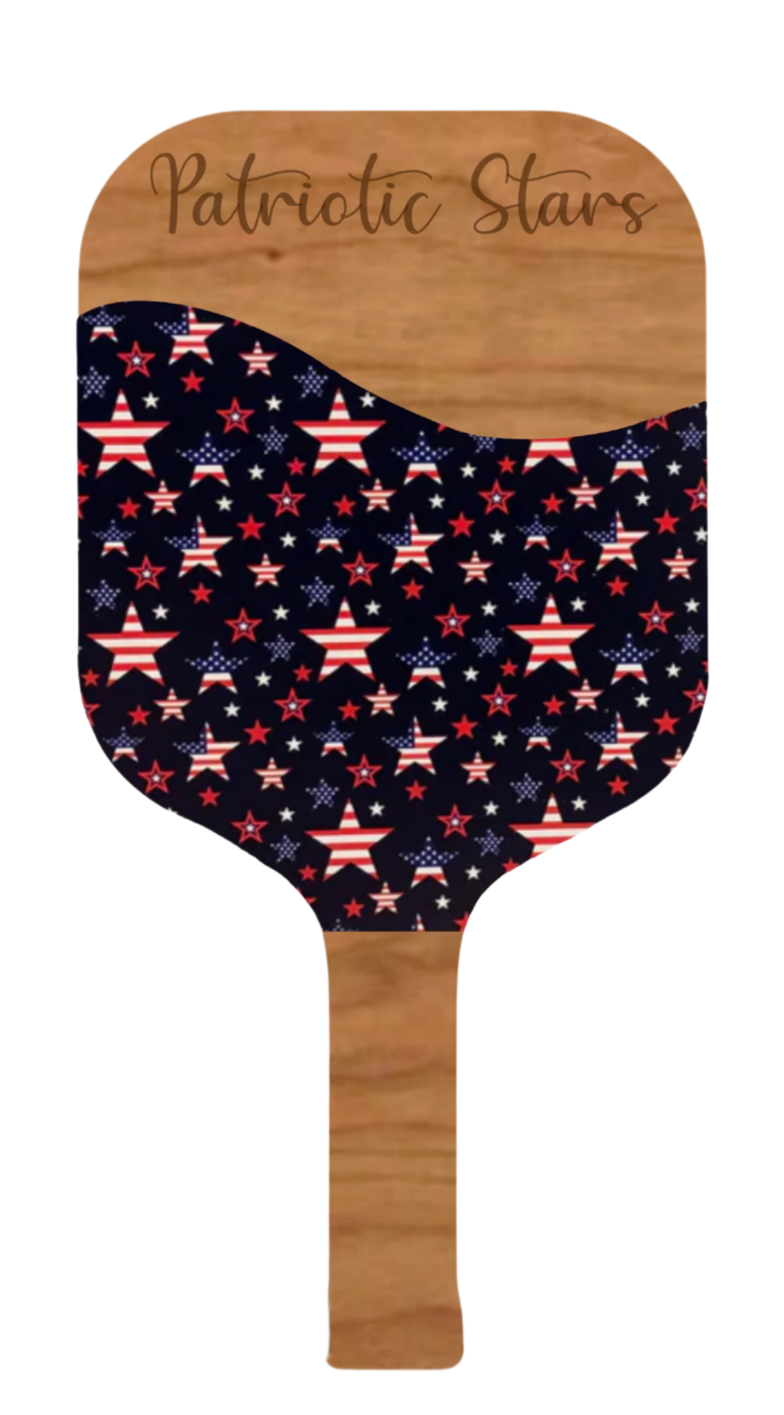 Patriotic Stars on Cherry Pickleball Paddle Open Playce Saver
