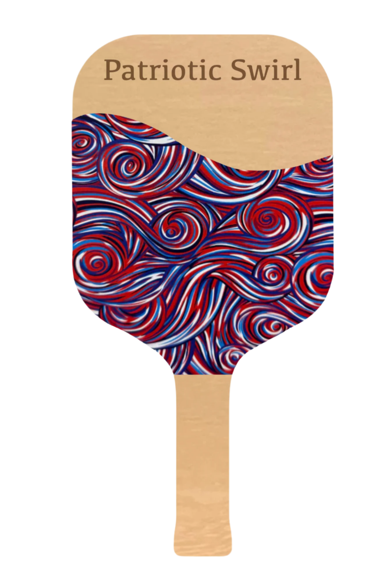 Patriotic Swirl on Birch Pickleball Paddle Open Playce Saver