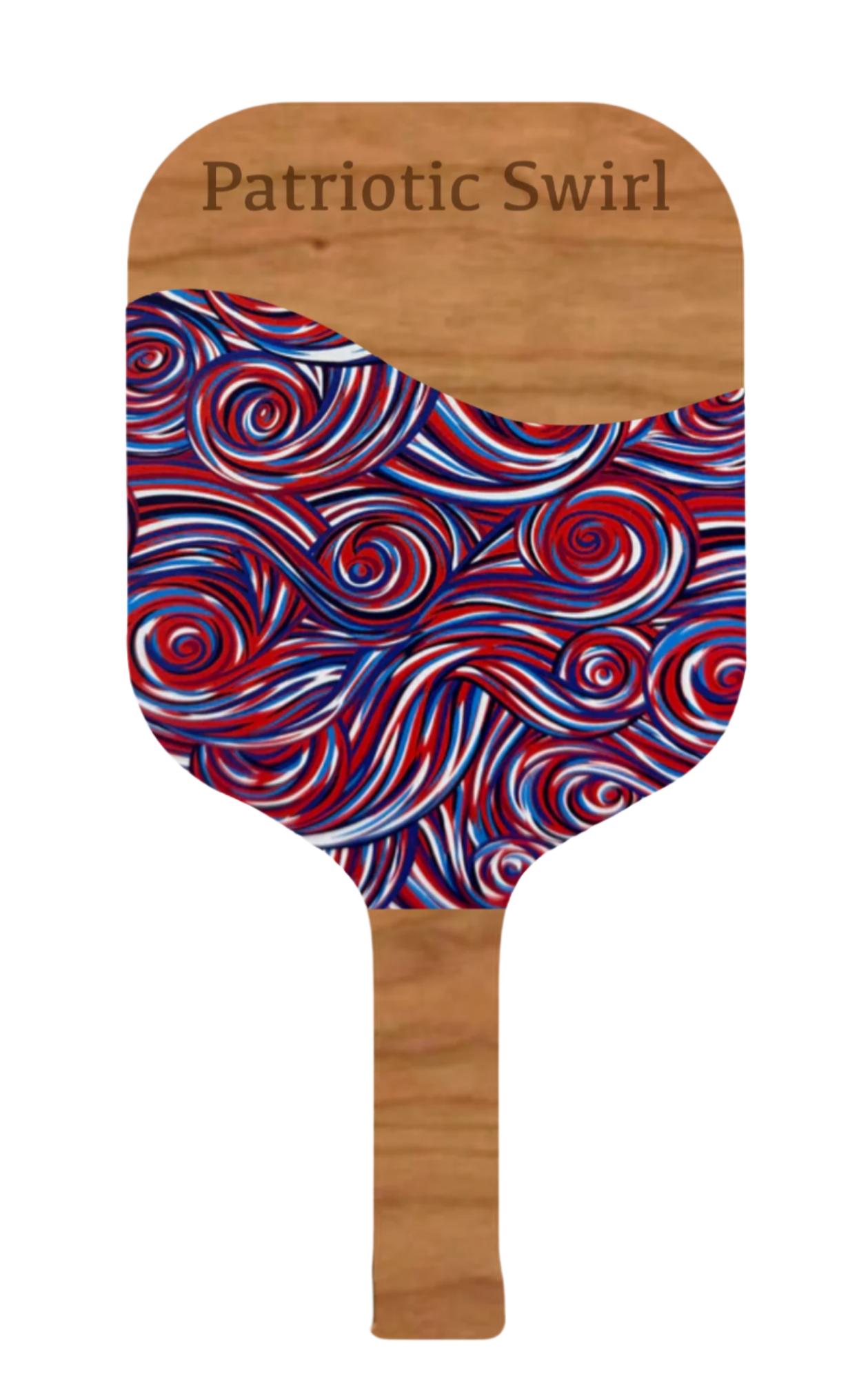 Patriotic Swirl on Cherry Pickleball Paddle Open Playce Saver