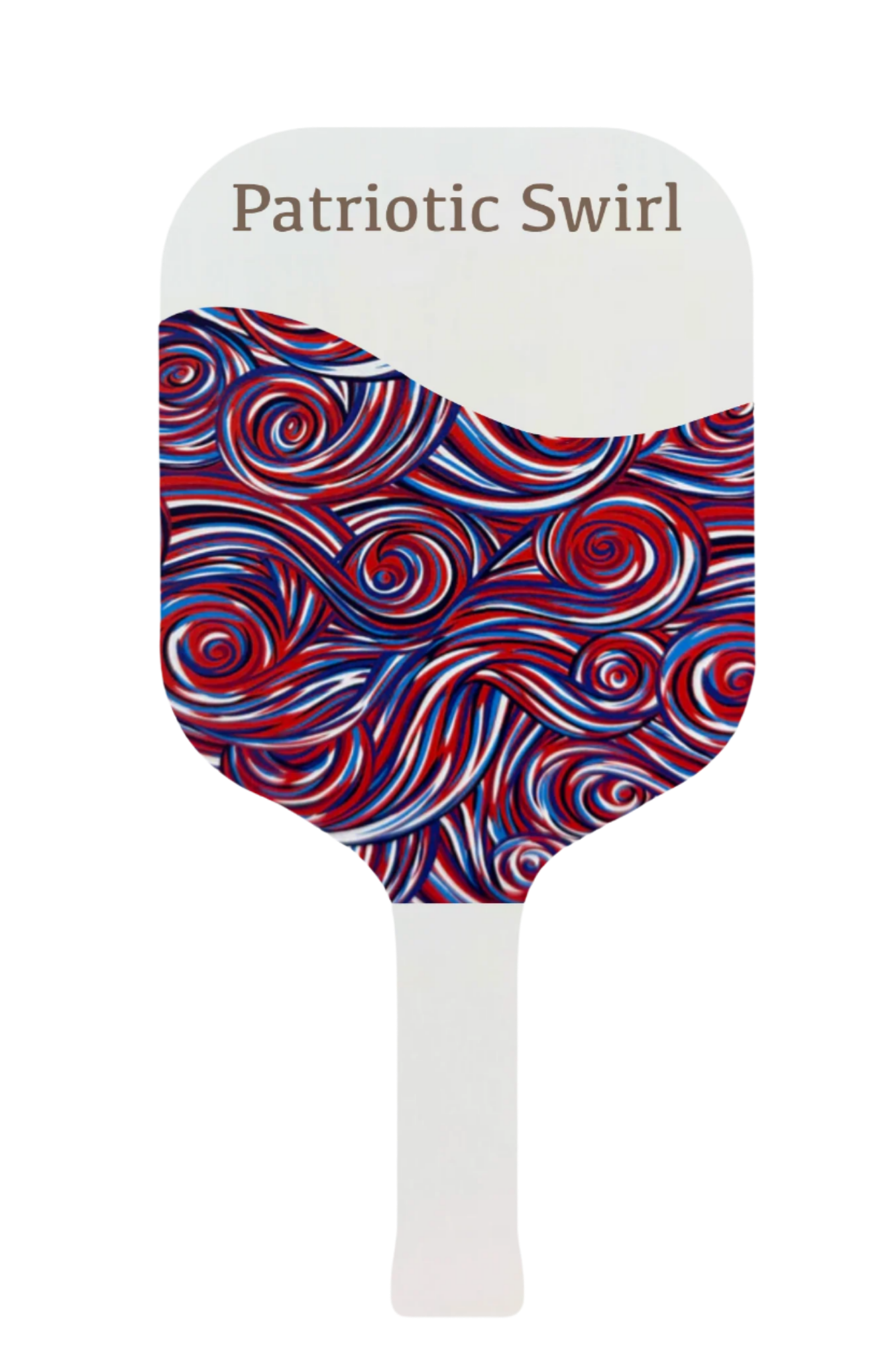 Patriotic Swirl on White Pickleball Paddle Open Playce Saver