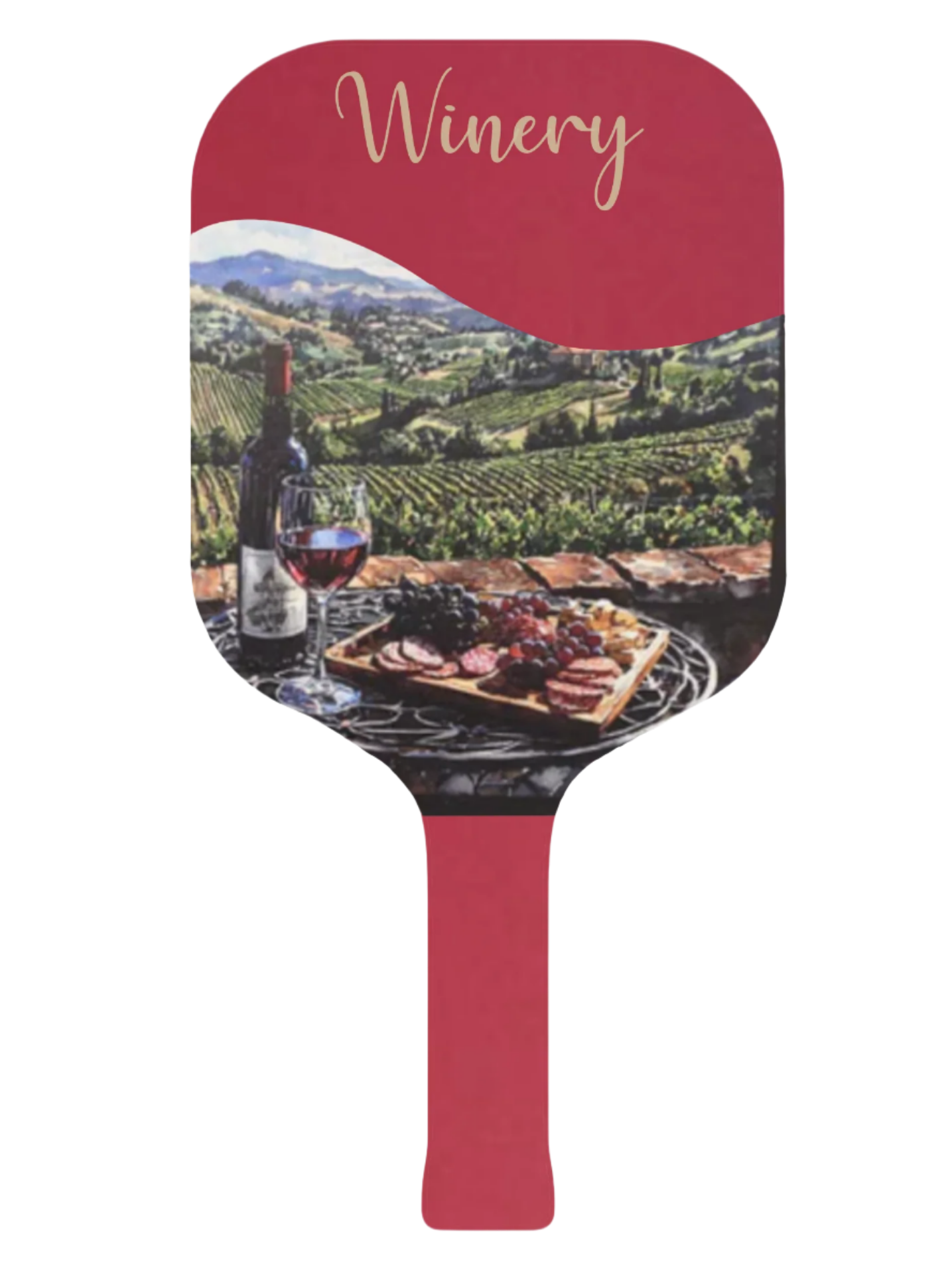 Winery Theme on Burgundy Pickleball Paddle Open Playce Saver