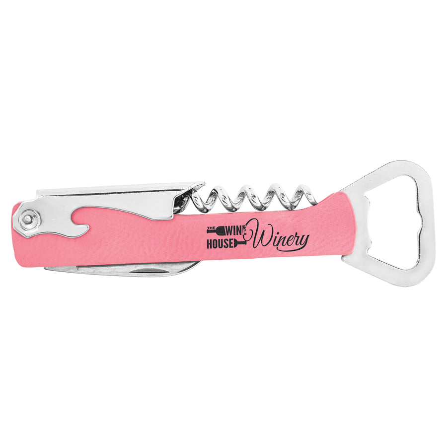 Corkscrew Bottle Opener- Leatherette