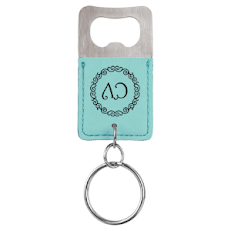 Bottle Opener Leatherette Keychains