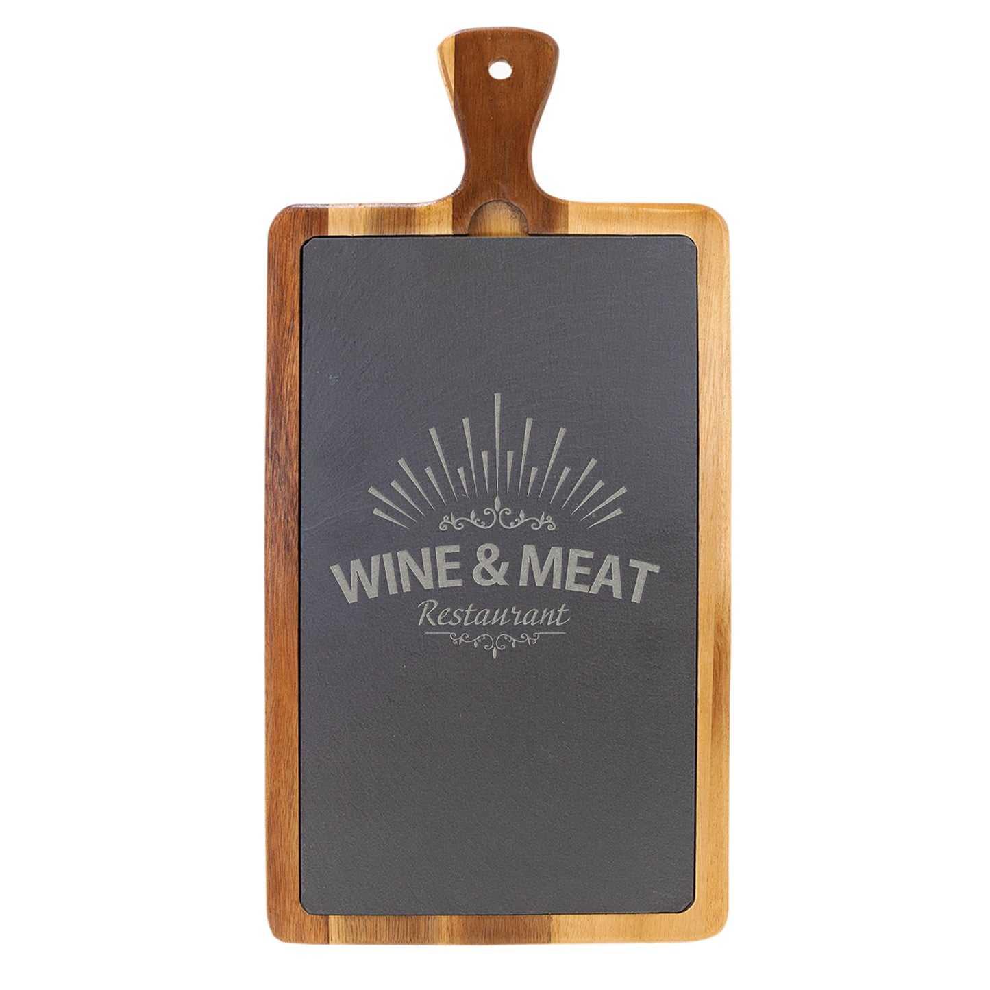 Acacia Wood and Slate Cutting Board