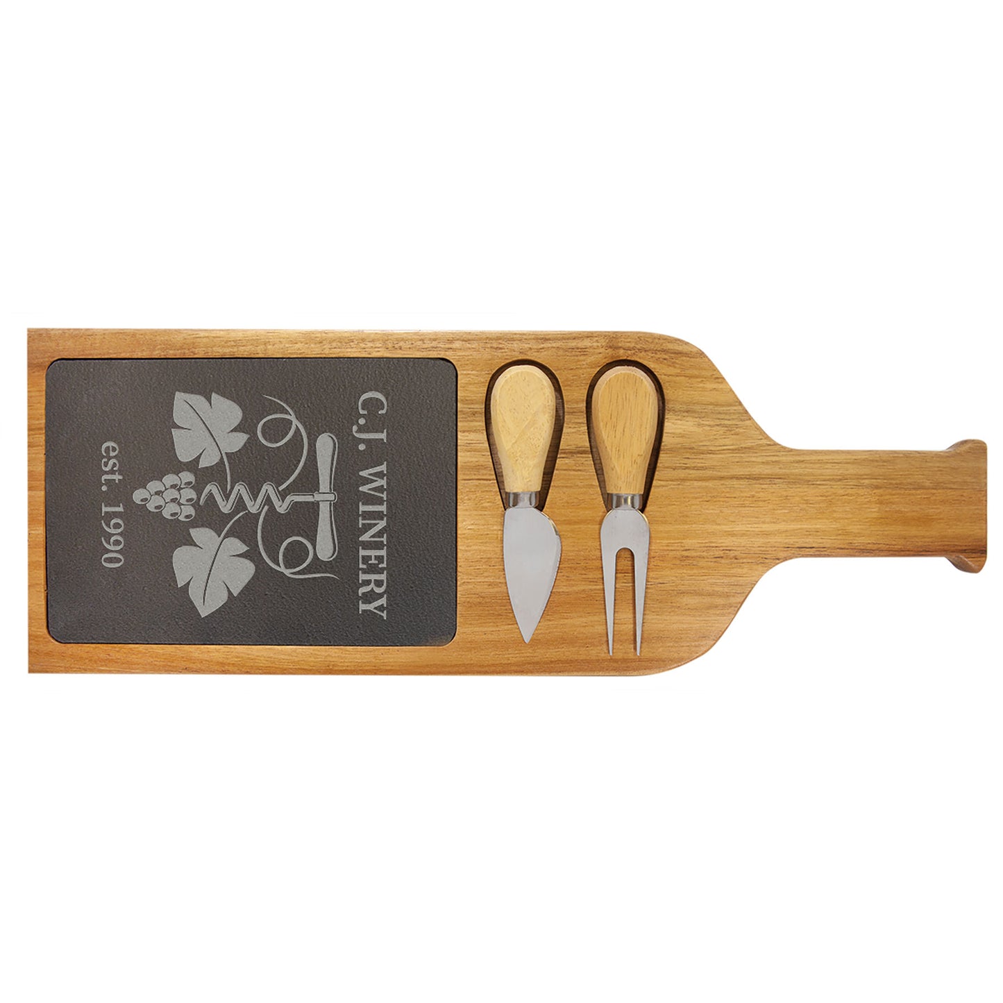 Acacia Wood and Slate Cutting Board