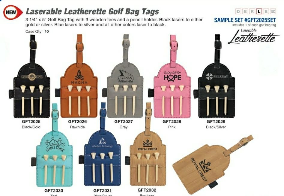 Golf Tee Holders with 3 Custom Engraved Tees