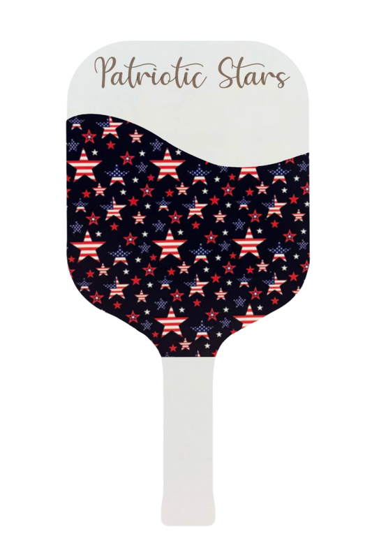 Paddle with patriotic star pattern on a white background