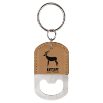 Bottle Opener Leatherette Keychains