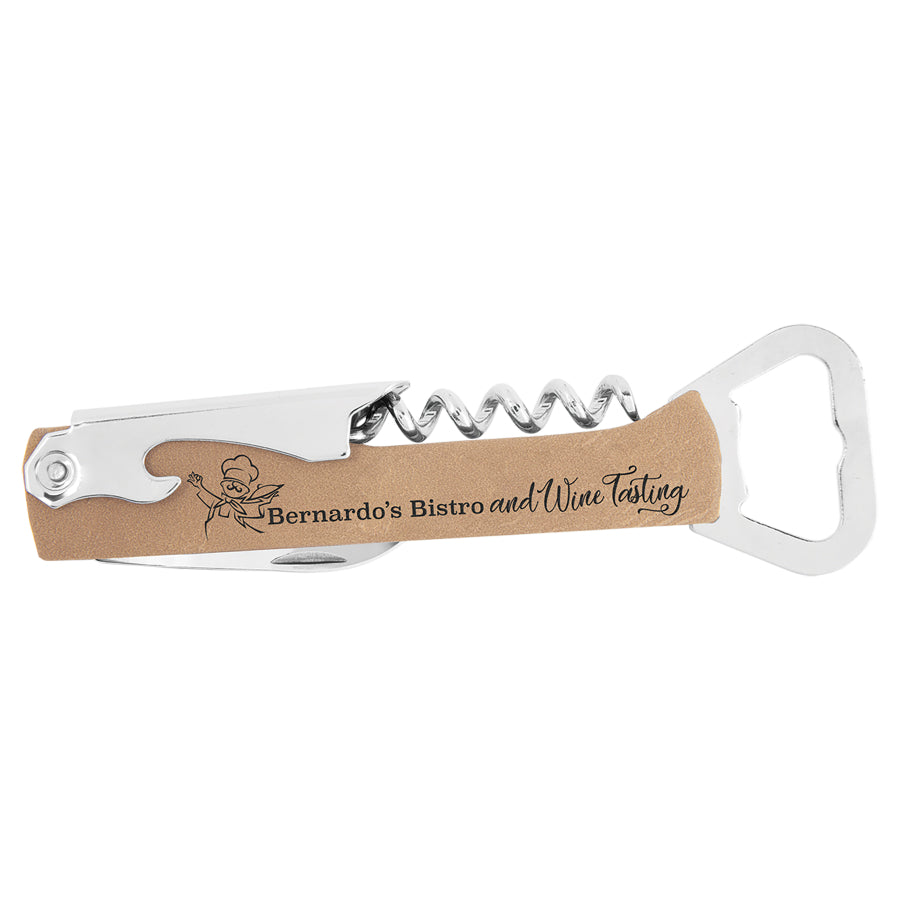 Corkscrew Bottle Opener- Leatherette