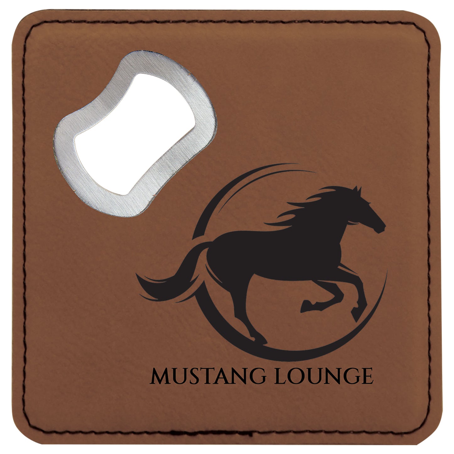 Leatherette Coasters with built-in Bottle Opener