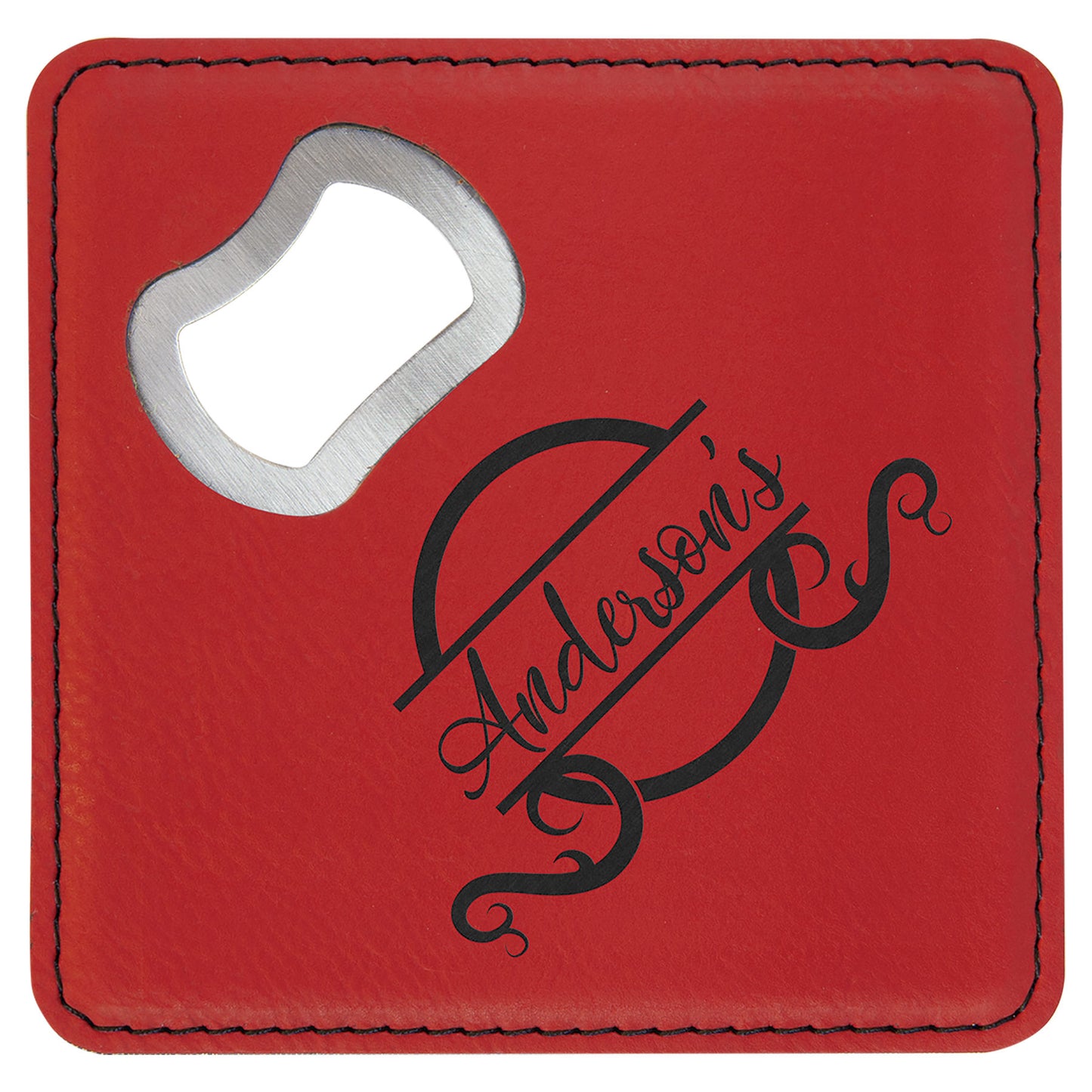 Leatherette Coasters with built-in Bottle Opener