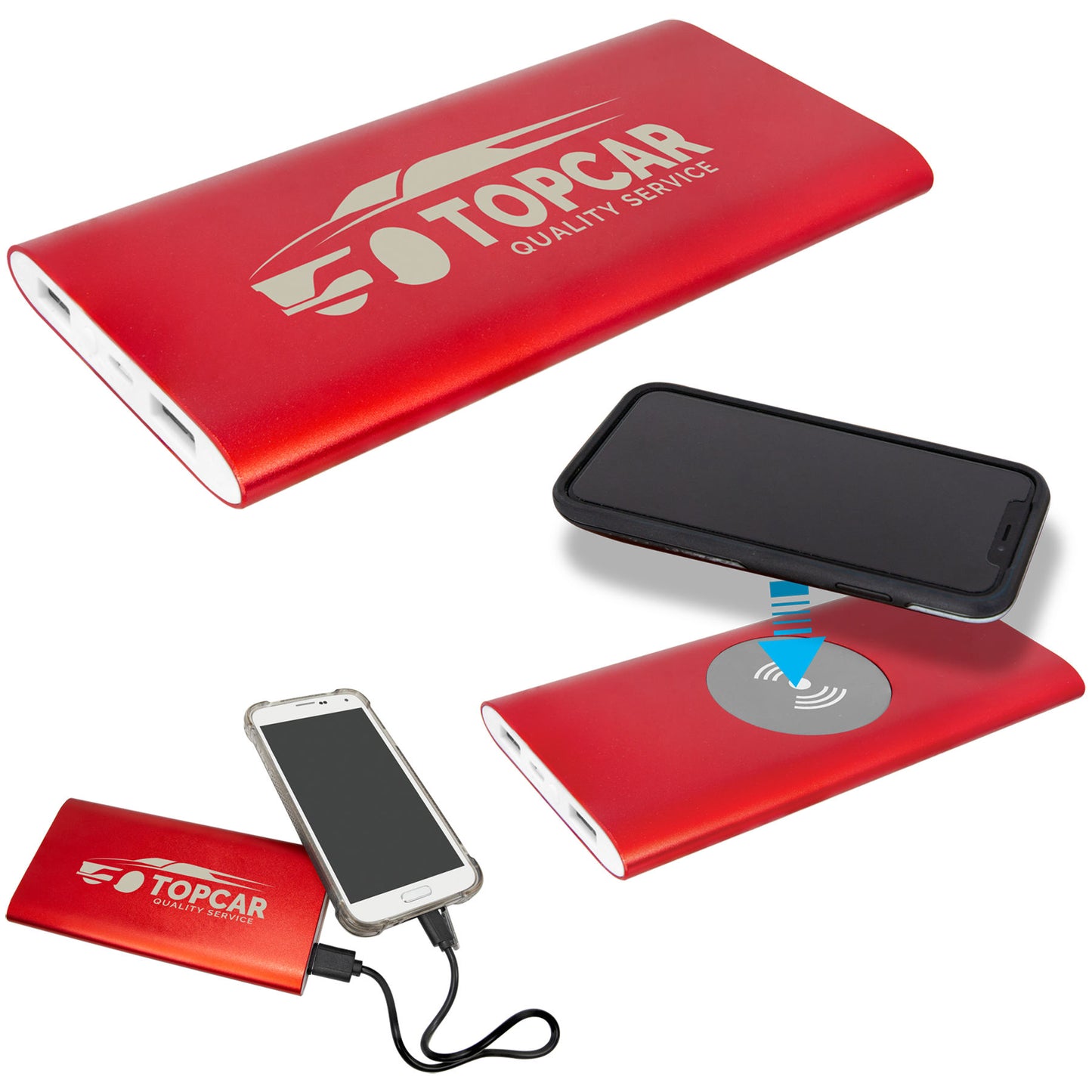 Wireless Power Bank Plug-in or Wireless Charging